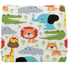 Seamless-pattern-vector-with-animals-cartoon Seat Cushion by uniart180623