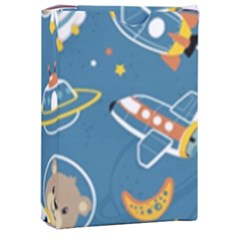 Seamless-pattern-funny-astronaut-outer-space-transportation Playing Cards Single Design (rectangle) With Custom Box by uniart180623