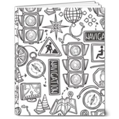 Navigation-seamless-pattern 8  X 10  Hardcover Notebook by uniart180623