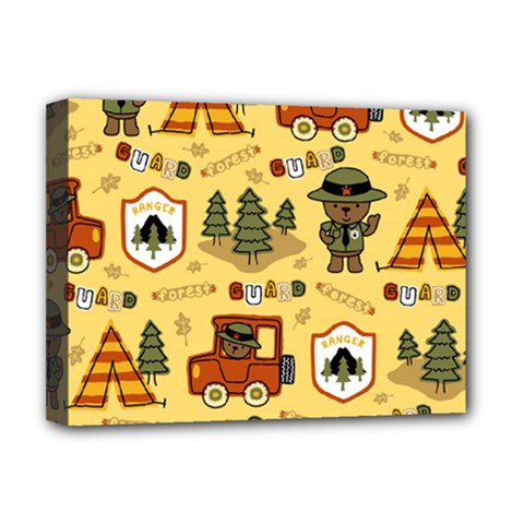 Seamless-pattern-funny-ranger-cartoon Deluxe Canvas 16  X 12  (stretched)  by uniart180623