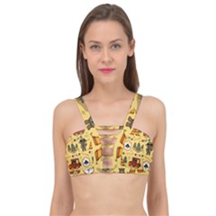 Seamless-pattern-funny-ranger-cartoon Cage Up Bikini Top by uniart180623