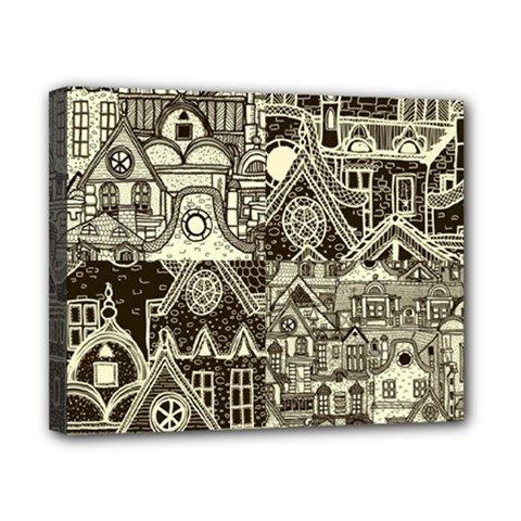 Four-hand-drawn-city-patterns Canvas 10  X 8  (stretched) by uniart180623