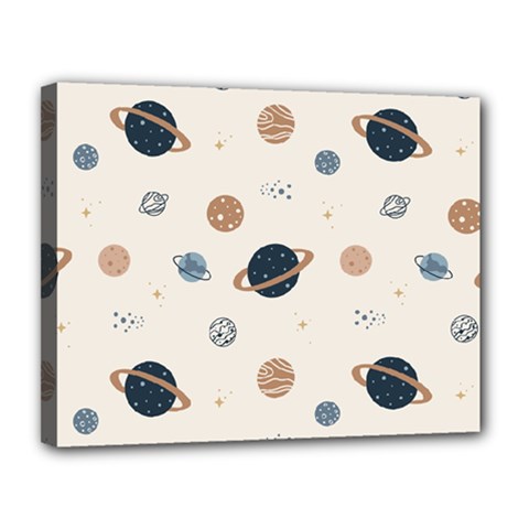 Space Planets Art Pattern Design Wallpaper Canvas 14  X 11  (stretched) by uniart180623