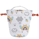 Art Pattern Design Wallpaper Background Print Drawstring Bucket Bag View2