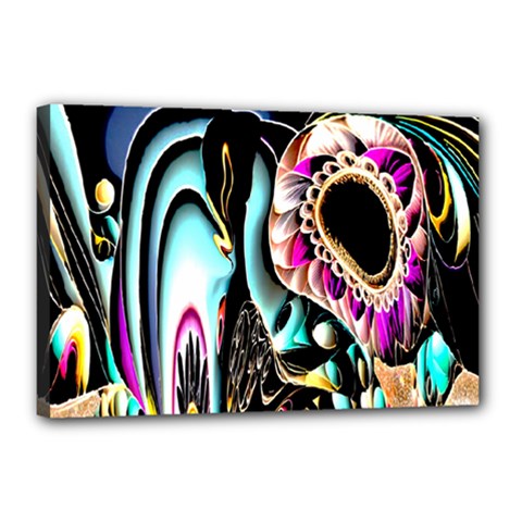 Garden Flower Nature Digital Art Abstract Canvas 18  X 12  (stretched) by uniart180623