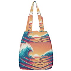 Waves Ocean Sea Tsunami Nautical Art Nature Center Zip Backpack by uniart180623
