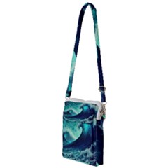 Ai Generated Waves Ocean Sea Tsunami Nautical Fantasy Multi Function Travel Bag by uniart180623