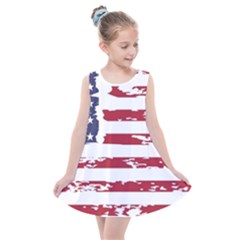 Flag Usa Unite Stated America Kids  Summer Dress by uniart180623