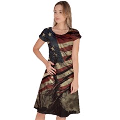 Flag Usa American Flag Classic Short Sleeve Dress by uniart180623