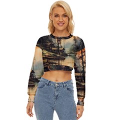 Fantasy Landscape Foggy Mysterious Lightweight Long Sleeve Sweatshirt by Ravend