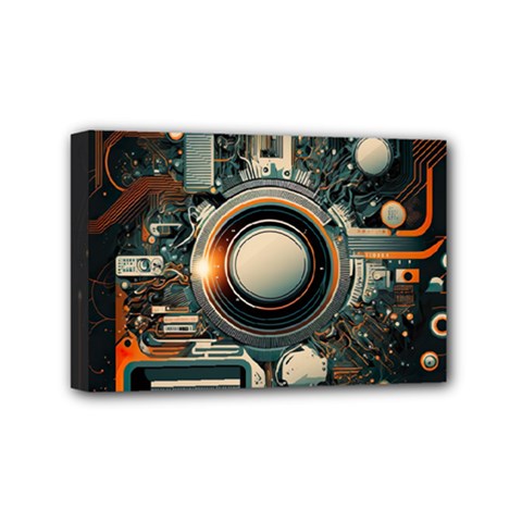 Technology Robot Internet Processor Mini Canvas 6  X 4  (stretched) by Ravend
