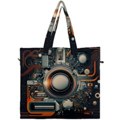 Technology Robot Internet Processor Canvas Travel Bag by Ravend