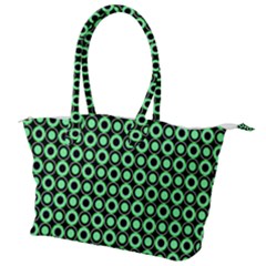 Mazipoodles Green Donuts Polka Dot Canvas Shoulder Bag by Mazipoodles