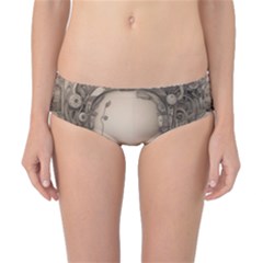 Cyborg Robot Future Drawing Poster Classic Bikini Bottoms by Ravend