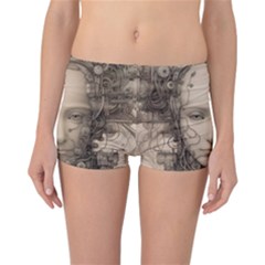Cyborg Robot Future Drawing Poster Reversible Boyleg Bikini Bottoms by Ravend