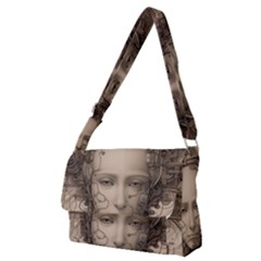 Cyborg Robot Future Drawing Poster Full Print Messenger Bag (m) by Ravend