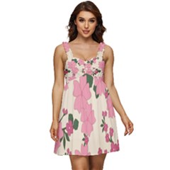 Floral Vintage Flowers Ruffle Strap Babydoll Chiffon Dress by Dutashop