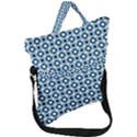 Mazipoodles Dusty Duck Egg Blue White Donuts Polka Dot Fold Over Handle Tote Bag View1