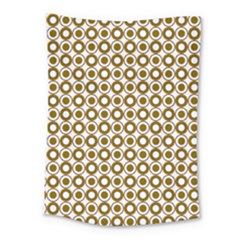 Mazipoodles Olive White Donuts Polka Dot Medium Tapestry by Mazipoodles
