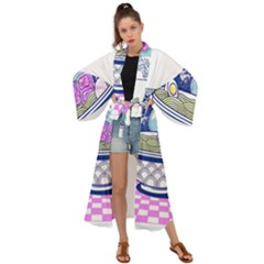Ramen Kanji Vaporwave Artwork Minimalism Maxi Kimono by Bangk1t
