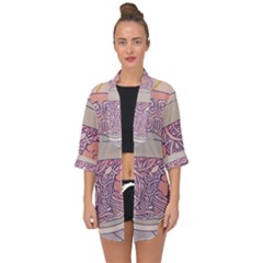 Ramen Kawaii Aesthetic Pink Open Front Chiffon Kimono by Bangk1t