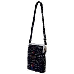 Black Background With Text Overlay Mathematics Formula Board Multi Function Travel Bag by uniart180623