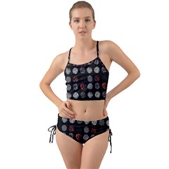 Black And Multicolored Polka Dot Artwork Digital Art Mini Tank Bikini Set by uniart180623