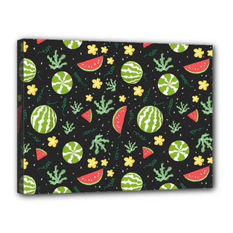 Watermelon Berries Patterns Pattern Canvas 16  X 12  (stretched) by uniart180623