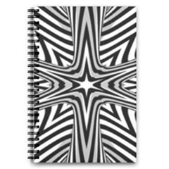 Fractal Star Mandala Black And White 5 5  X 8 5  Notebook by uniart180623