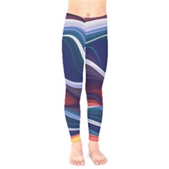 Wave Of Abstract Colors Kids  Classic Winter Leggings by uniart180623