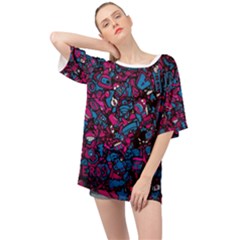 Grafitti Graffiti Abstract Artwork Digital Oversized Chiffon Top by uniart180623