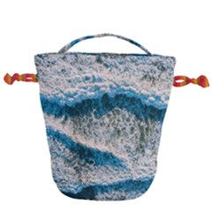 Waves Wave Nature Beach Drawstring Bucket Bag by uniart180623