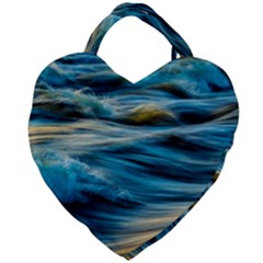 Waves Abstract Waves Abstract Giant Heart Shaped Tote by uniart180623