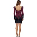 Red Black Abstract Pride Abstract Digital Art Women Long Sleeve Ruched Stretch Jersey Dress View4