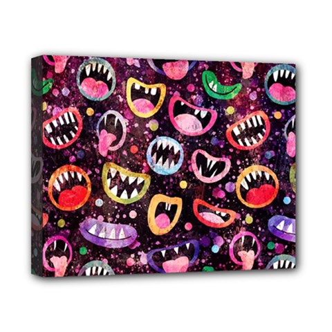 Funny Monster Mouths Canvas 10  X 8  (stretched) by uniart180623