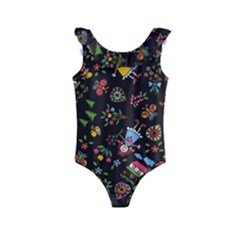 Cartoon Texture Kids  Frill Swimsuit by uniart180623