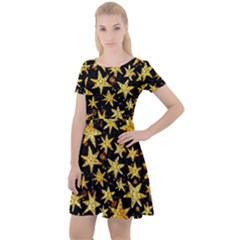 Shiny Glitter Stars Cap Sleeve Velour Dress  by uniart180623