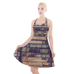 Books Antique Worn Spent Romance Halter Party Swing Dress  by uniart180623