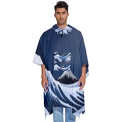 The Great Wave Off Kanagawa Men s Hooded Rain Ponchos by Grandong