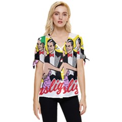 G Is For Gaslight Funny Dance1-01 Bow Sleeve Button Up Top by shoopshirt