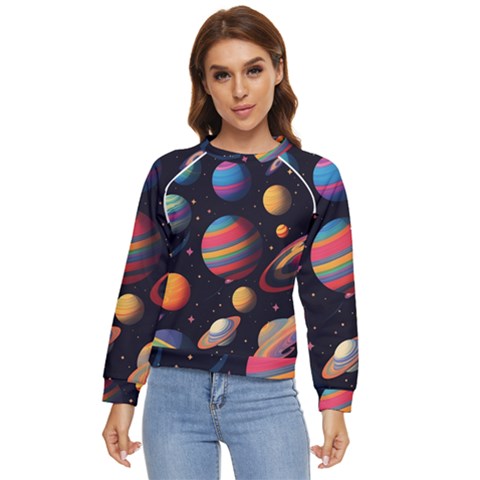 Planet Star Fantasy Women s Long Sleeve Raglan Tee by Simbadda
