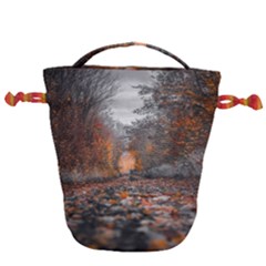 Breathe In Nature Background Drawstring Bucket Bag by artworkshop