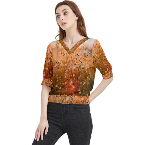 Late Afternoon Quarter Sleeve Blouse by artworkshop