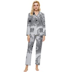 Apple Males Almond Bread Abstract Mathematics Womens  Long Sleeve Velvet Pocket Pajamas Set by Simbadda