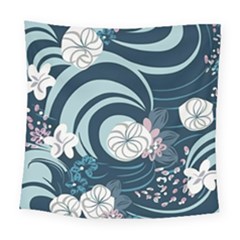 Flowers Pattern Floral Ocean Abstract Digital Art Square Tapestry (large) by Simbadda