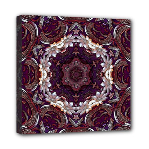 Rosette Kaleidoscope Mosaic Abstract Background Mini Canvas 8  X 8  (stretched) by Simbadda