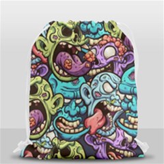 Zombie Heads Pattern Drawstring Bag (small) by Simbadda