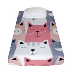 Cute Seamless Pattern With Cats Fitted Sheet (single Size) by Simbadda
