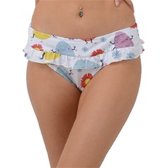 Easter Seamless Pattern With Cute Eggs Flowers Frill Bikini Bottoms by Simbadda