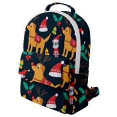 Funny Christmas Pattern Background Flap Pocket Backpack (small) by Simbadda
